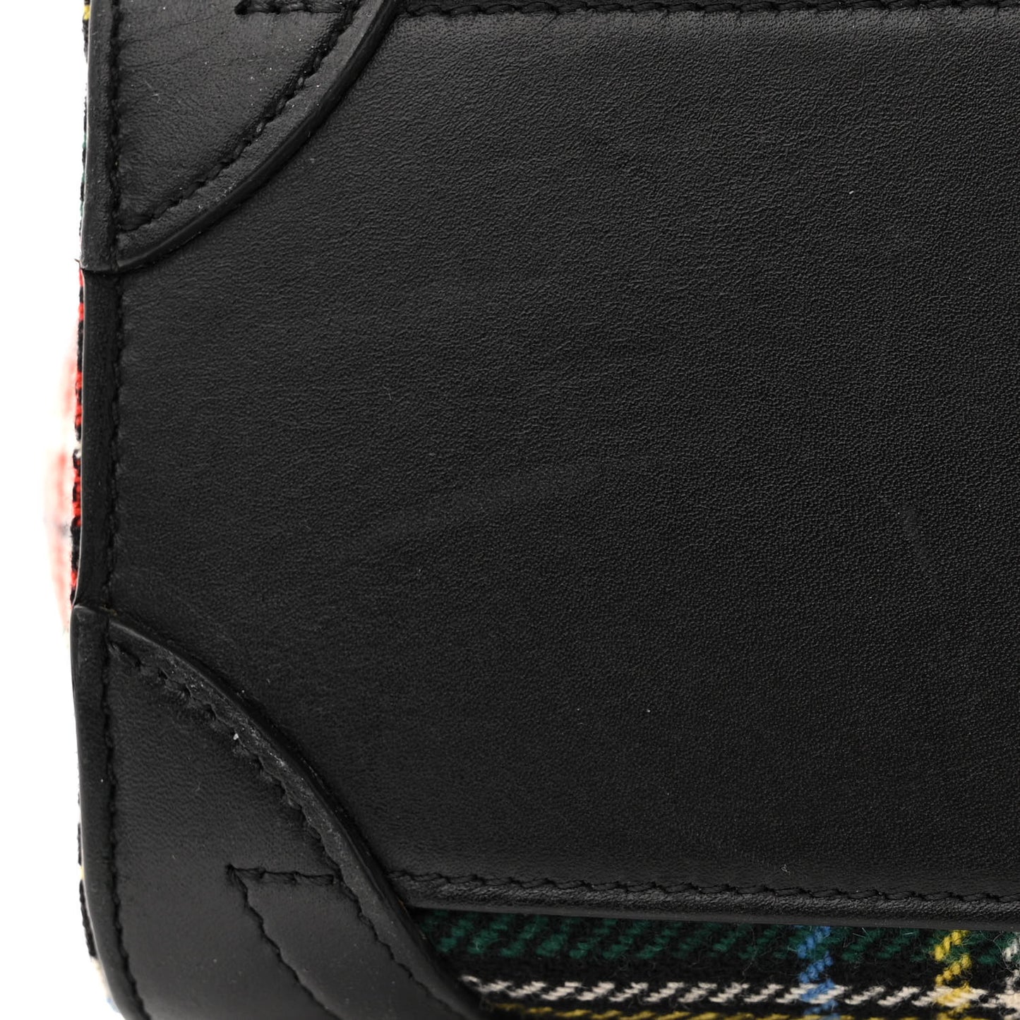 Tartan Calfskin Nano Luggage Red Blue