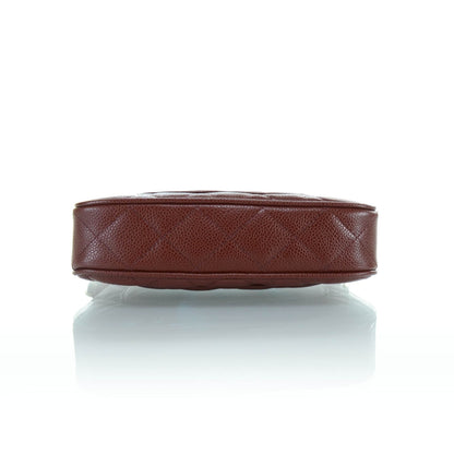 Chanel Caviar Quilted Pochette Dark Red 6 of 10