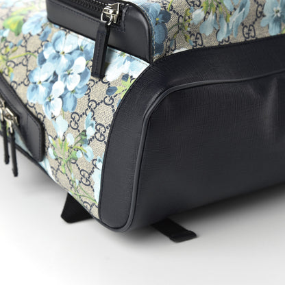 Gucci GG Supreme Monogram Blooms Medium Day Backpack Beige Blue Navy 7 of 9