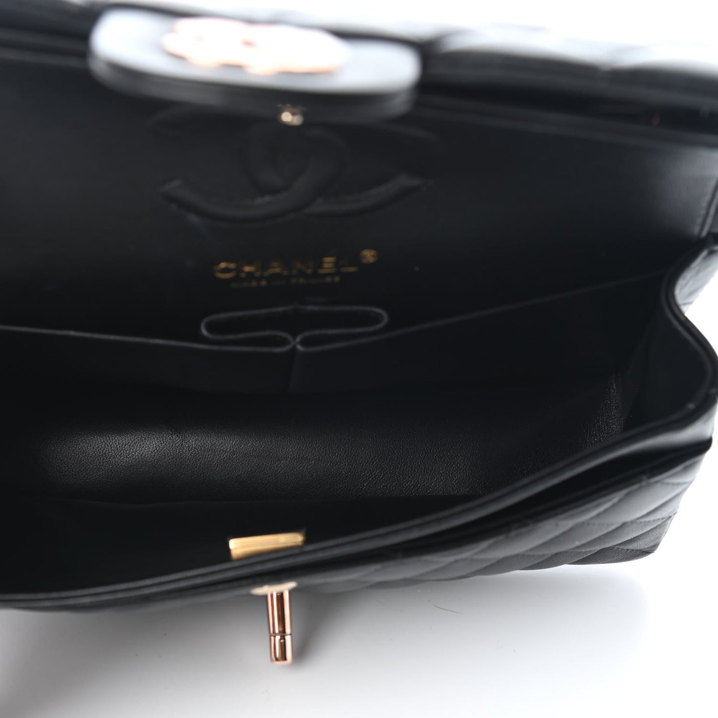 Lambskin Quilted Small Double Flap Black