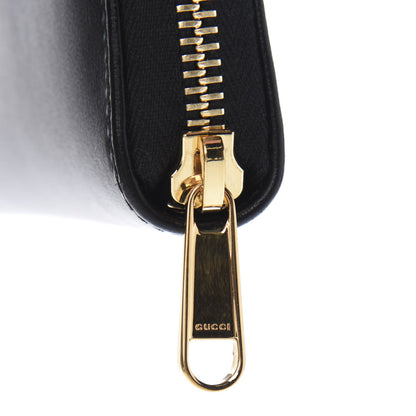 Gucci Boarded Plutone Calfskin Horsebit 1955 Zip Around Wallet Black 6 of 6