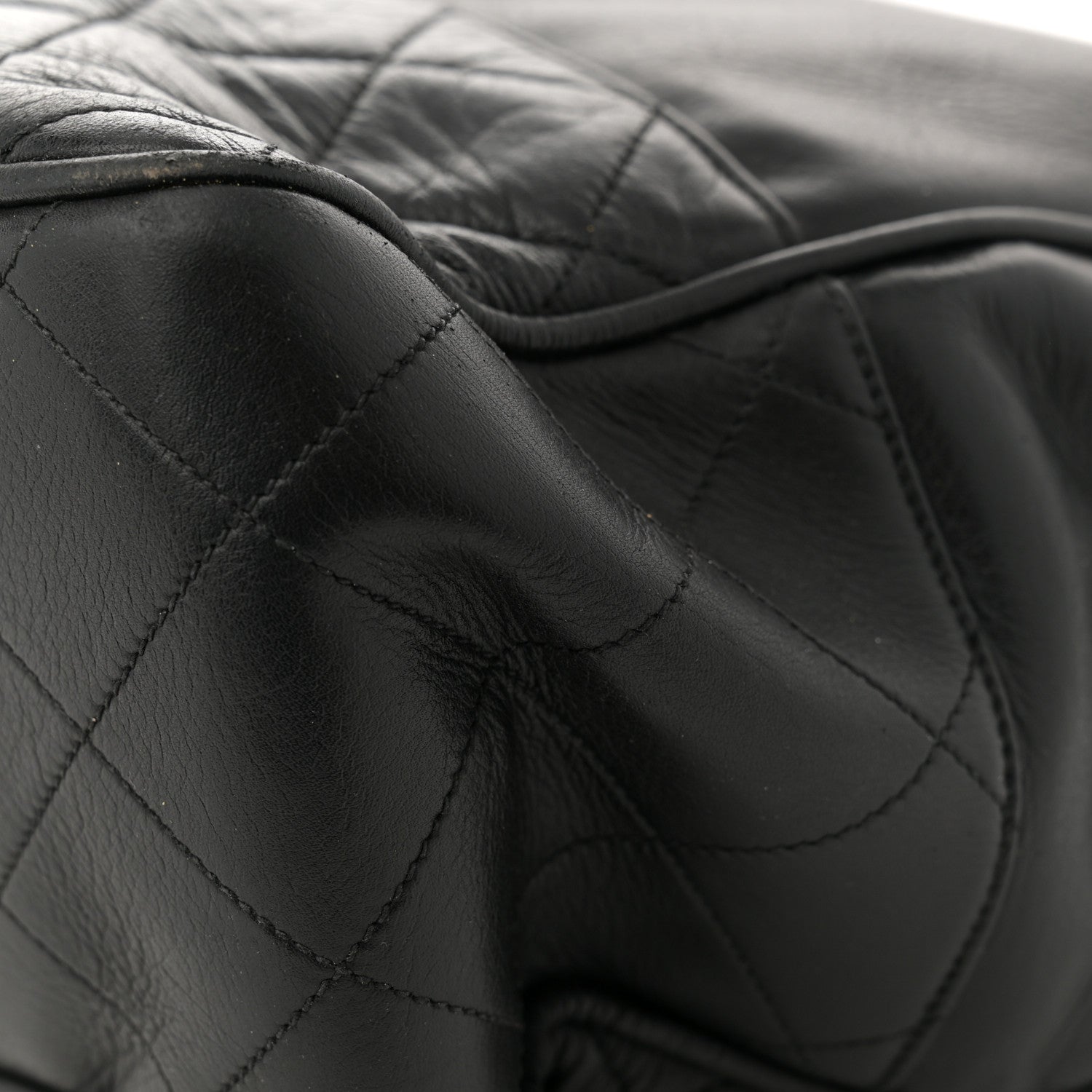 Chanel Lambskin Quilted Shopping Tote Black 14 of 17