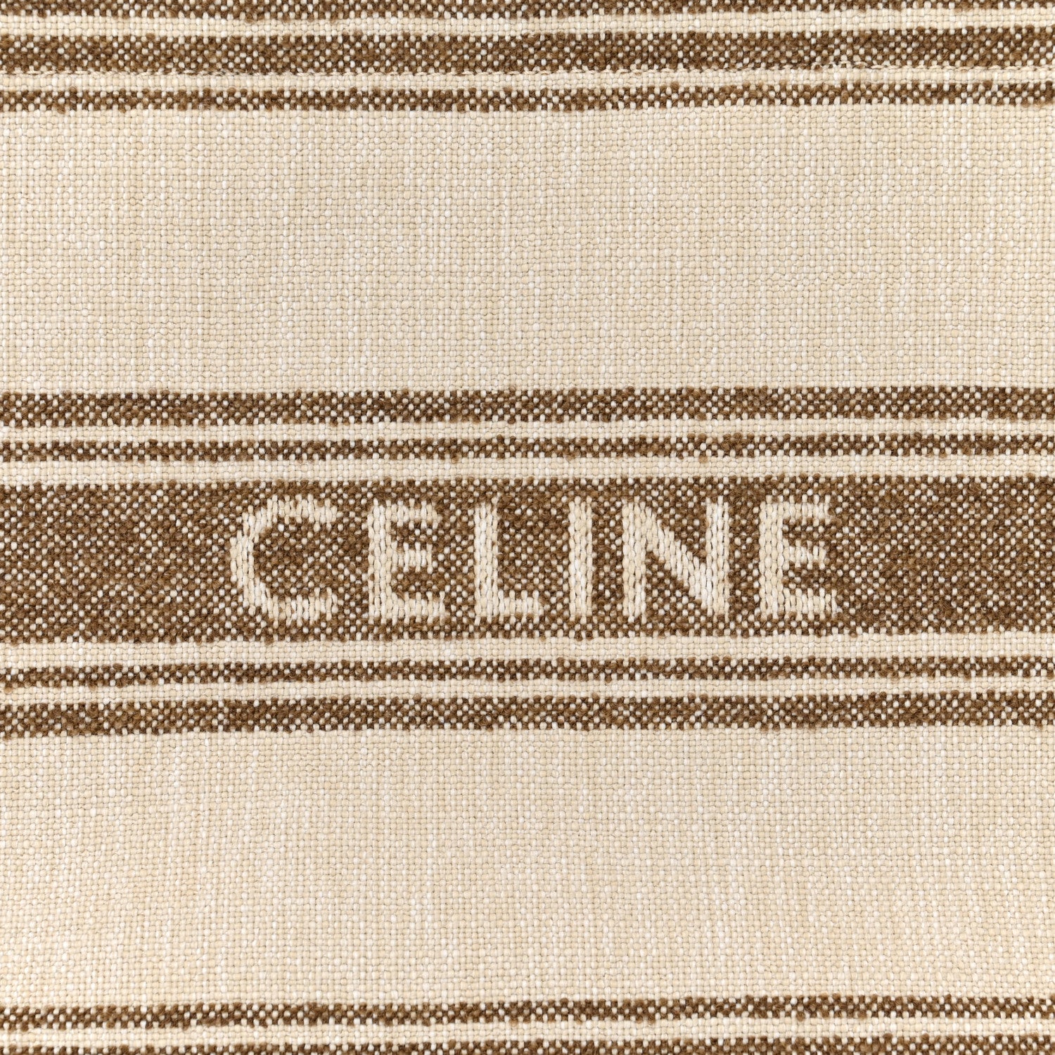 Celine Jacquard Striped Large Cabas Thais Tobacco Tan 7 of 10