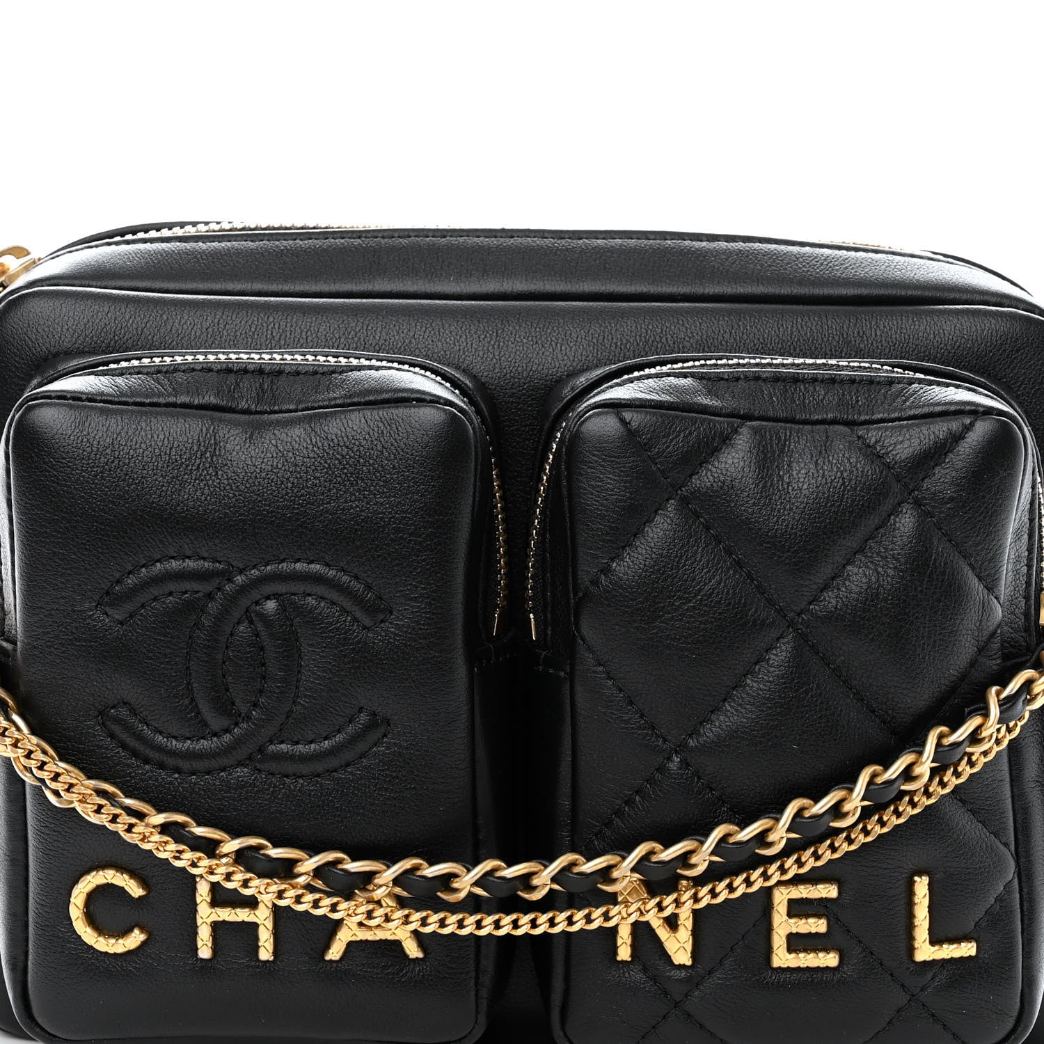 Chanel Calfskin Quilted Small Camera Case Black 8 of 11