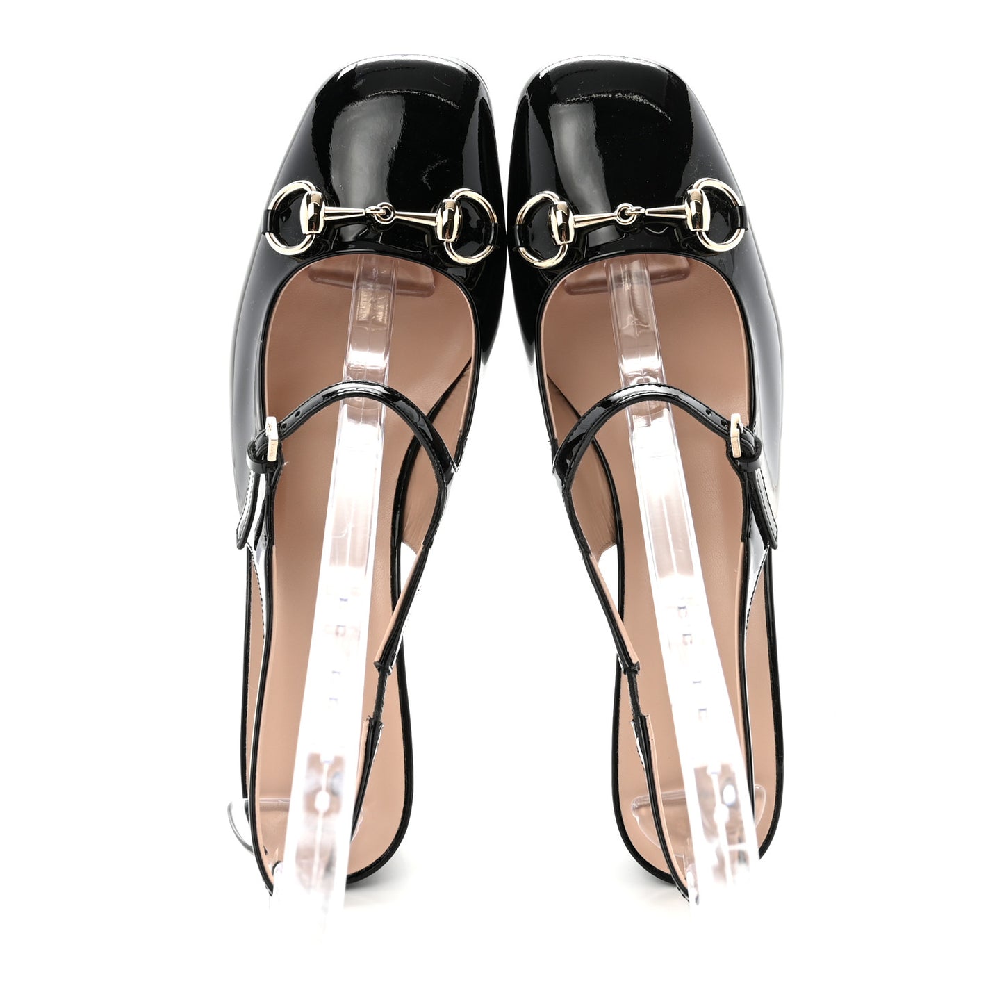 Patent Womens Horsebit Slingback Pumps 38 Black