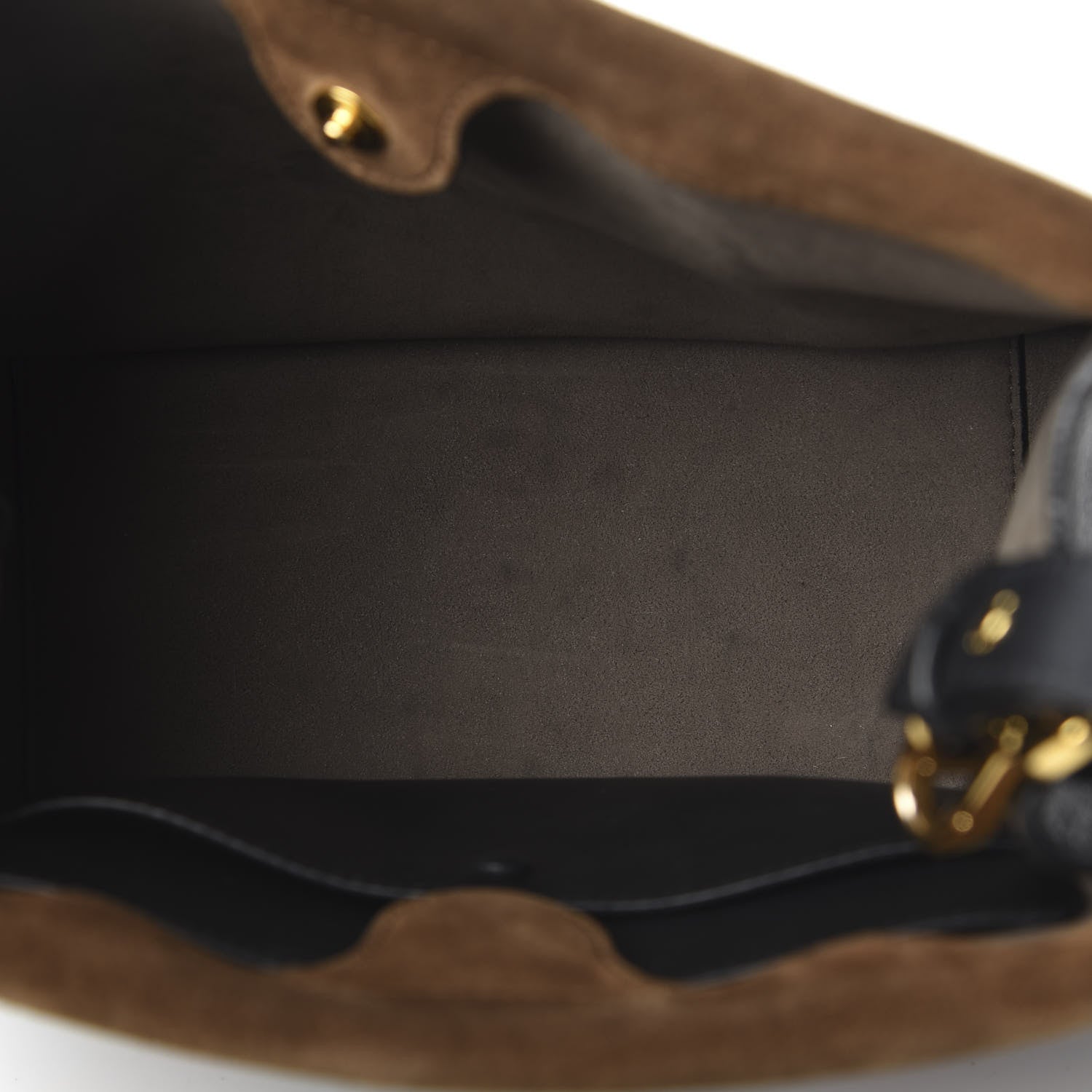 Fendi Vitello Grace Suede Small Flip Tote Black Fragola Marrone 6 of 10
