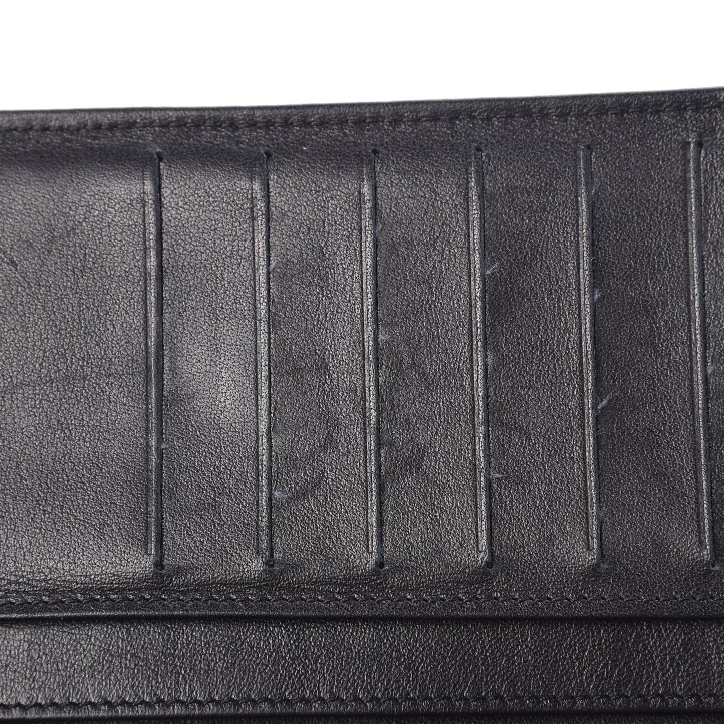 Calfskin Diamond Stitched Long Flap Wallet White