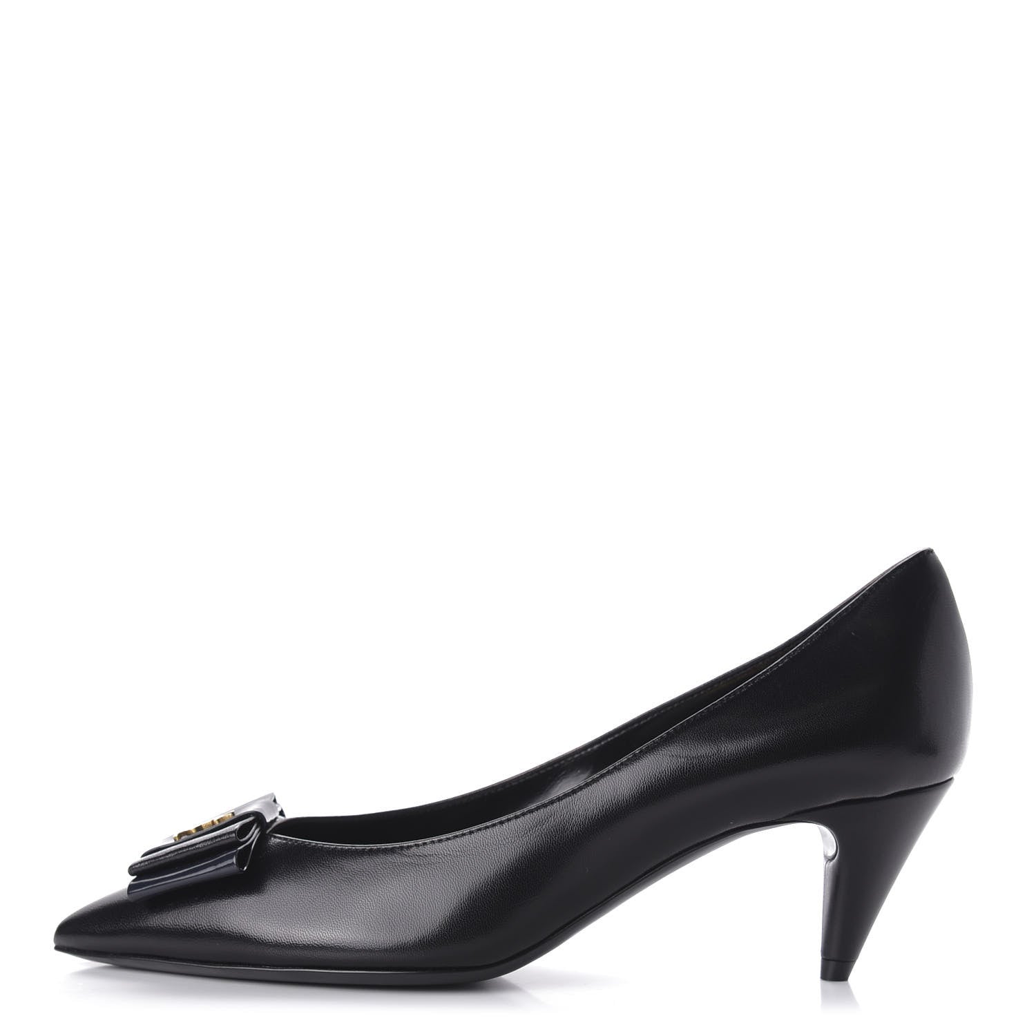 Saint Laurent Calfskin Bow Anais Pumps 36 Black 1 of 9