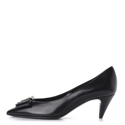 Saint Laurent Calfskin Bow Anais Pumps 36 Black 1 of 9