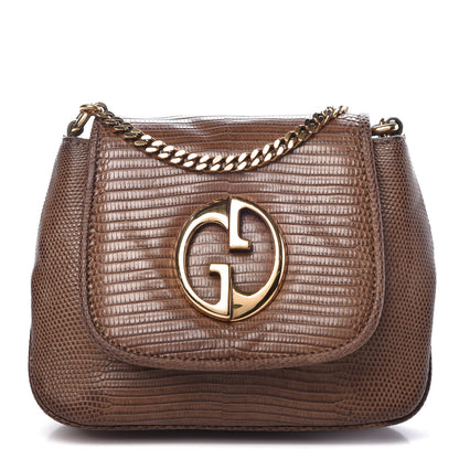 Gucci Lizard Small 1973 Chain Shoulder Bag Brown 1 of 11