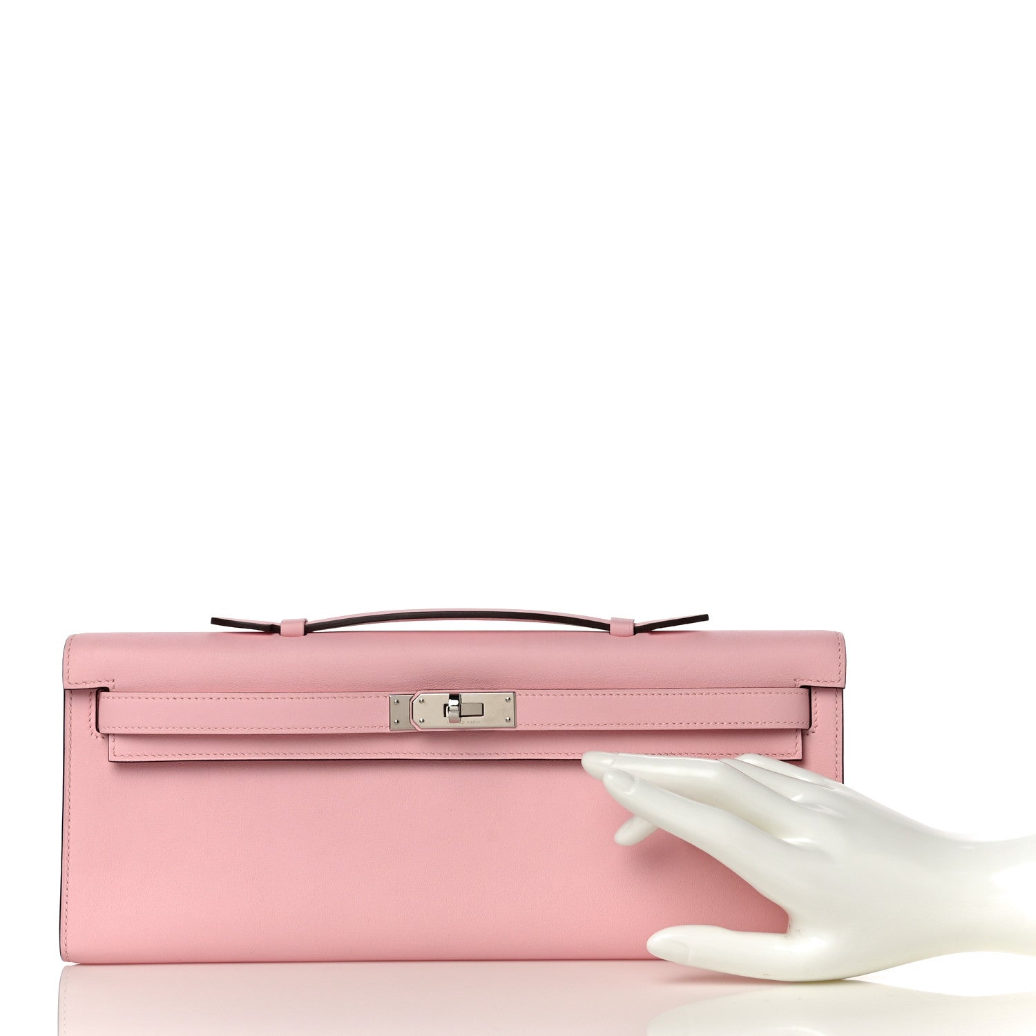 Hermes Swift Kelly Cut Clutch Pochette Rose Sakura 2 of 9
