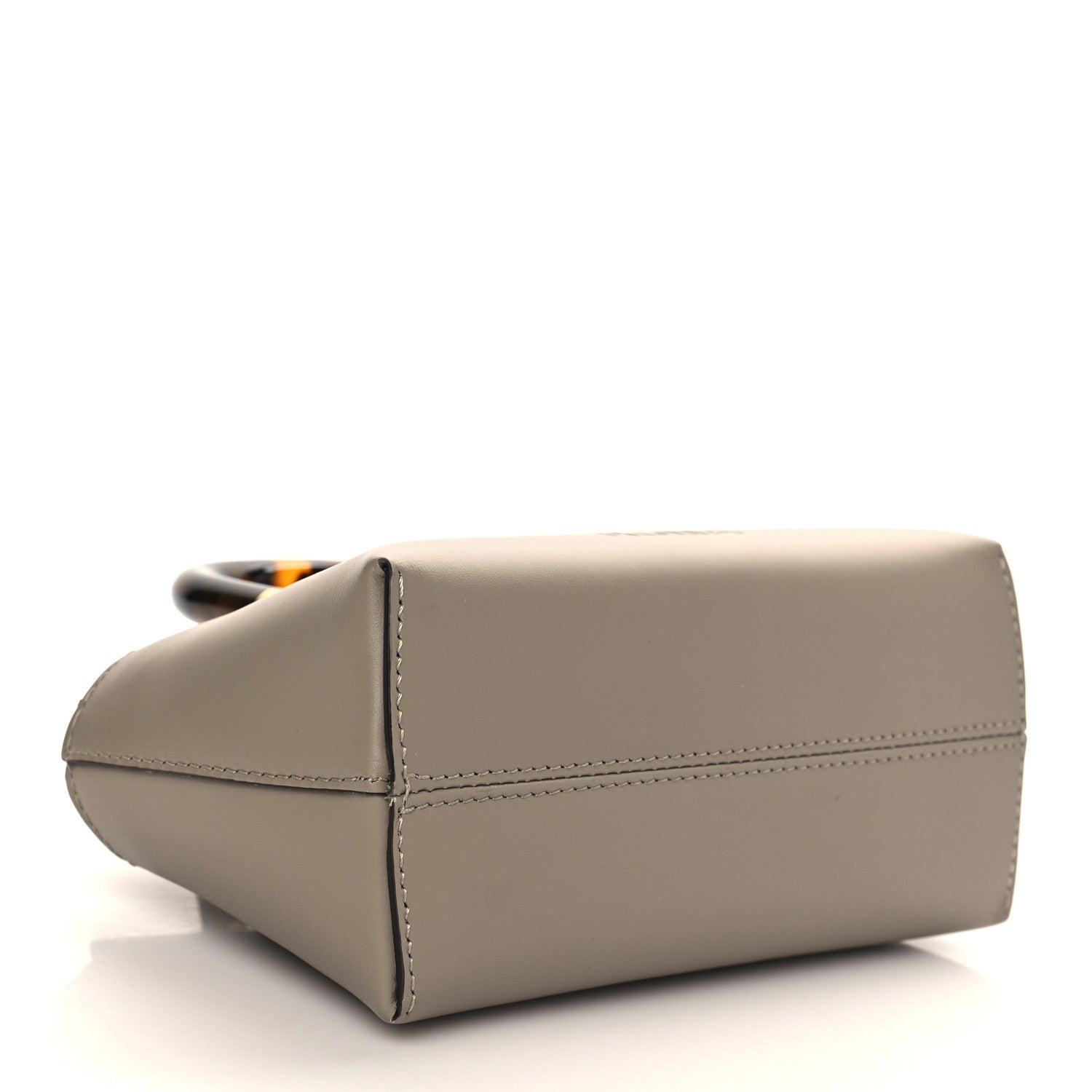 Fendi Vitello King Plexiglass Logo Embossed Mini By The Way Top Handle Boston Bag Tortora 3 of 6