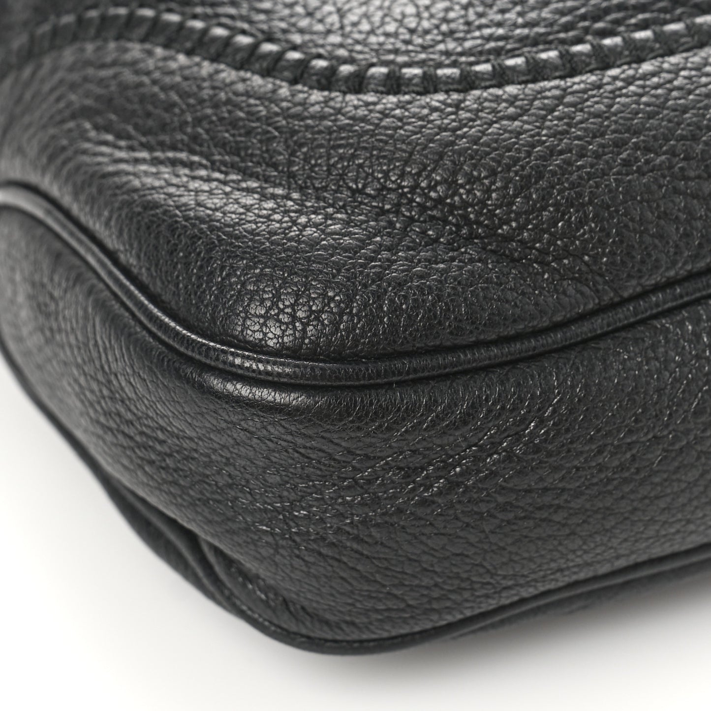 Pebbled Calfskin Medium New Jackie Shoulder Bag Black