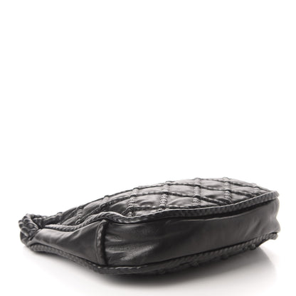 Chanel Quilted Lambskin Hidden Chain Hobo Black 4 of 10