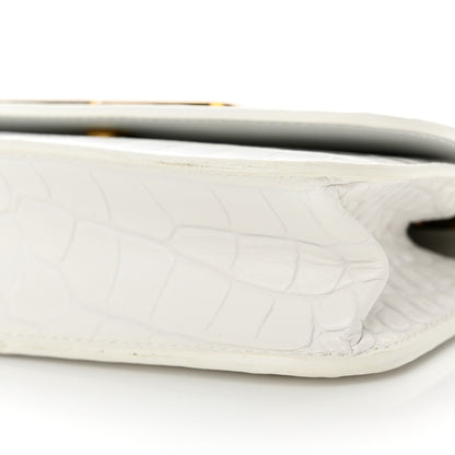 Balenciaga Extra Supple Calfskin Crocodile Embossed Gossip Wallet On Chain Optic White 9 of 10