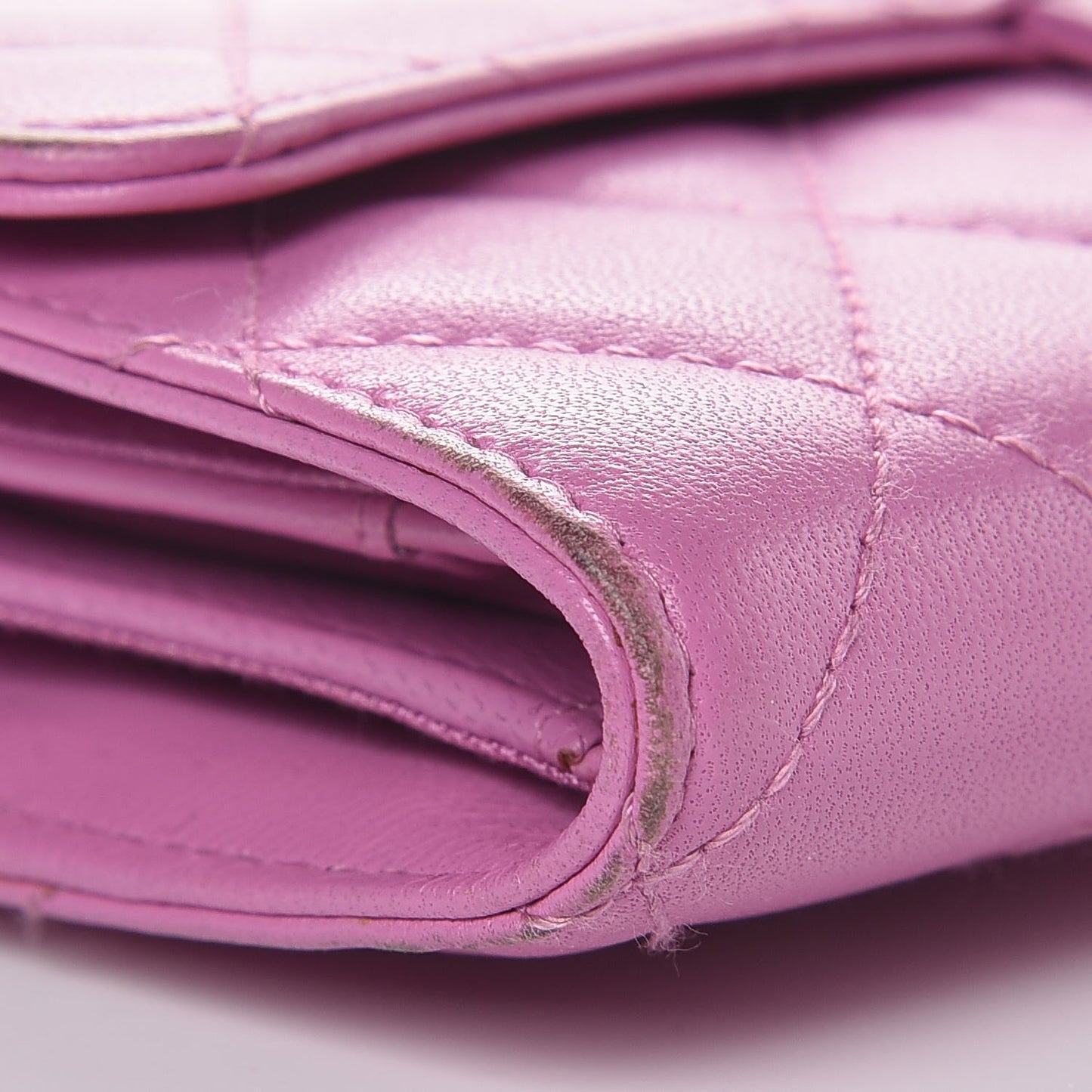 Lambskin Quilted Large Flap Wallet Violet