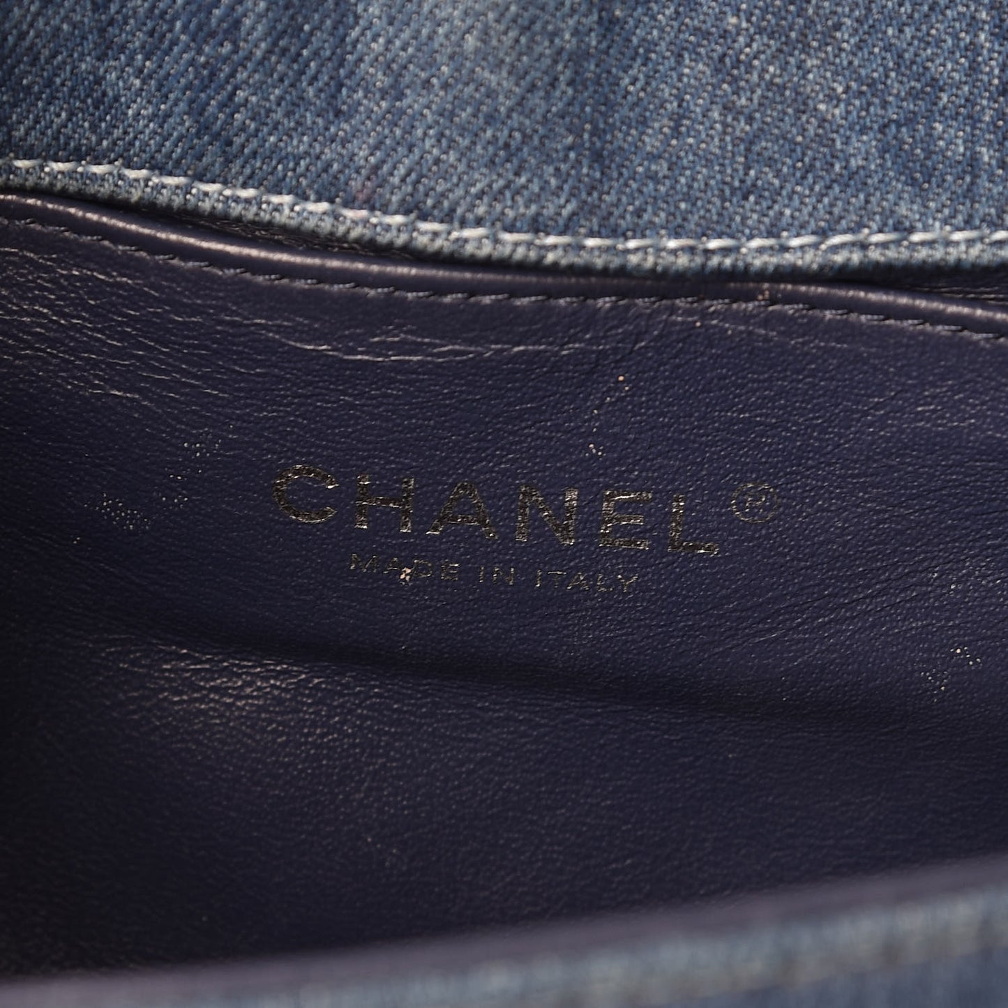 Tweed Denim Medium Boy Flap Dark Blue
