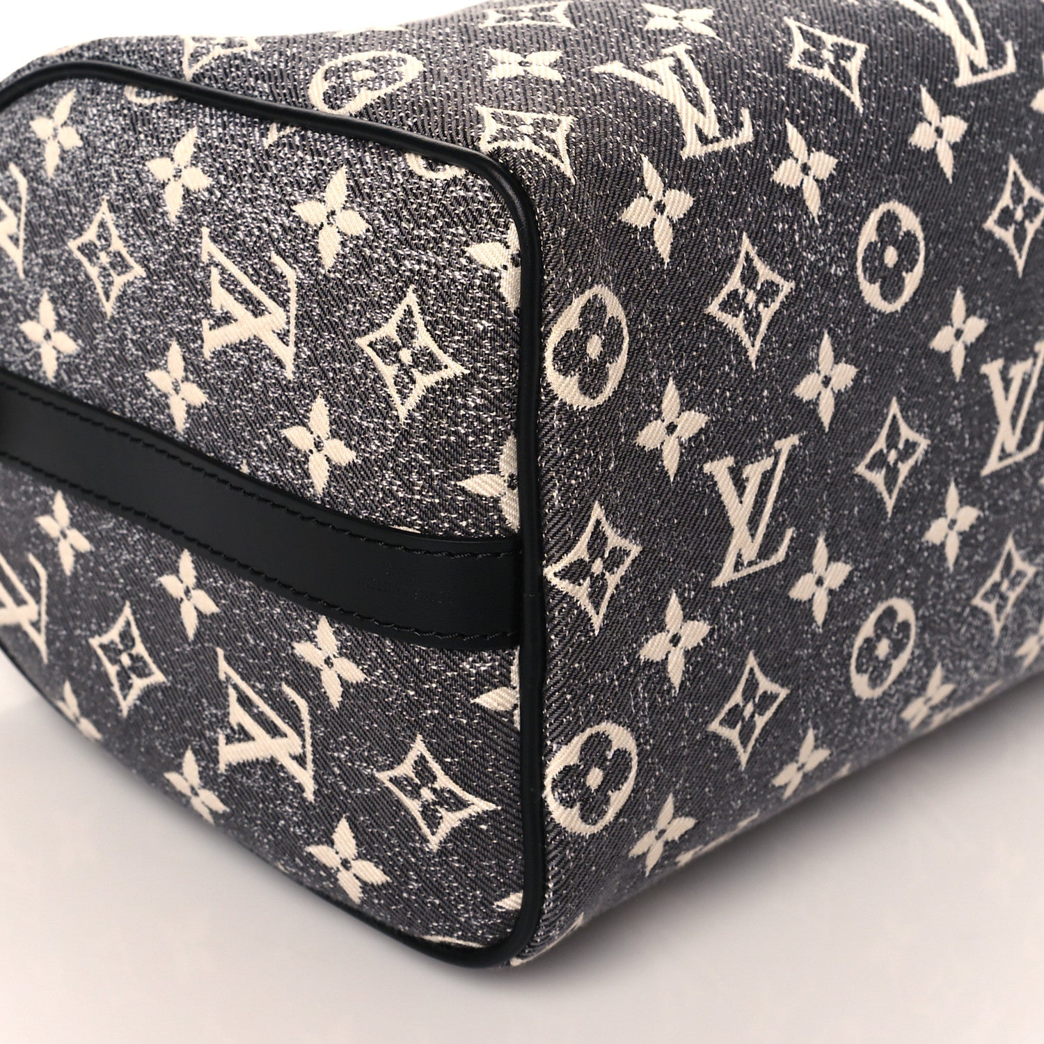 Louis Vuitton Denim Monogram Jacquard Speedy Bandouliere 25 Black 8 of 9