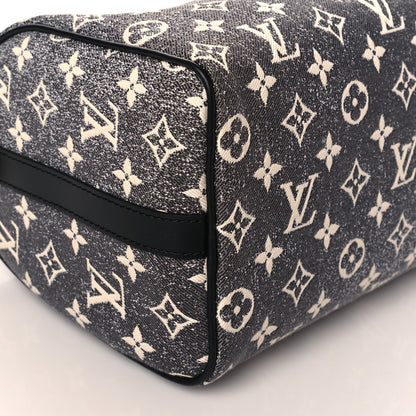 Louis Vuitton Denim Monogram Jacquard Speedy Bandouliere 25 Black 8 of 9