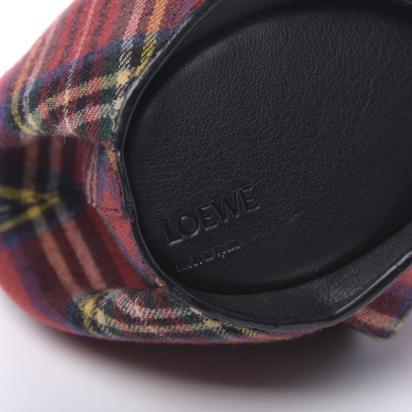 Wool Calfskin Mini Elephant Crossbody Bag Red Tartan