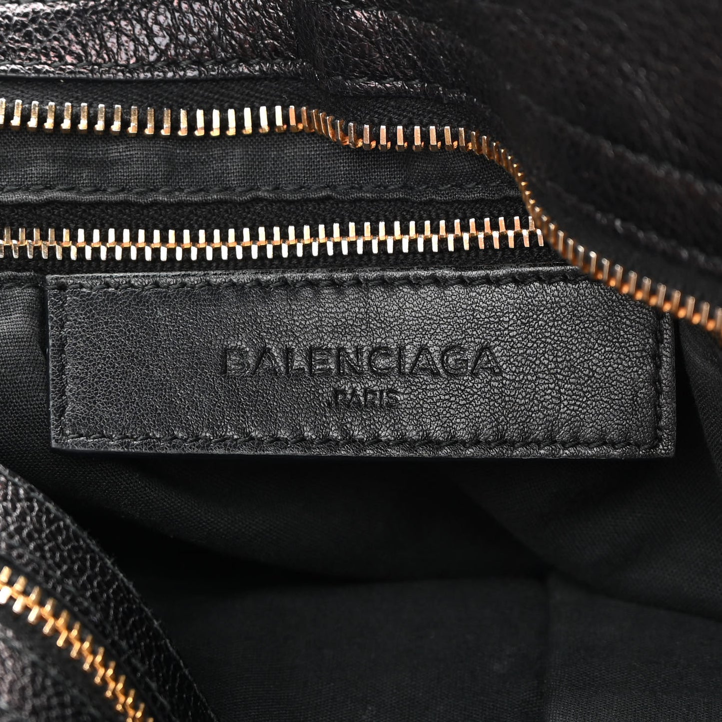 Chevre Gold Metallic Edge Hardware City Black