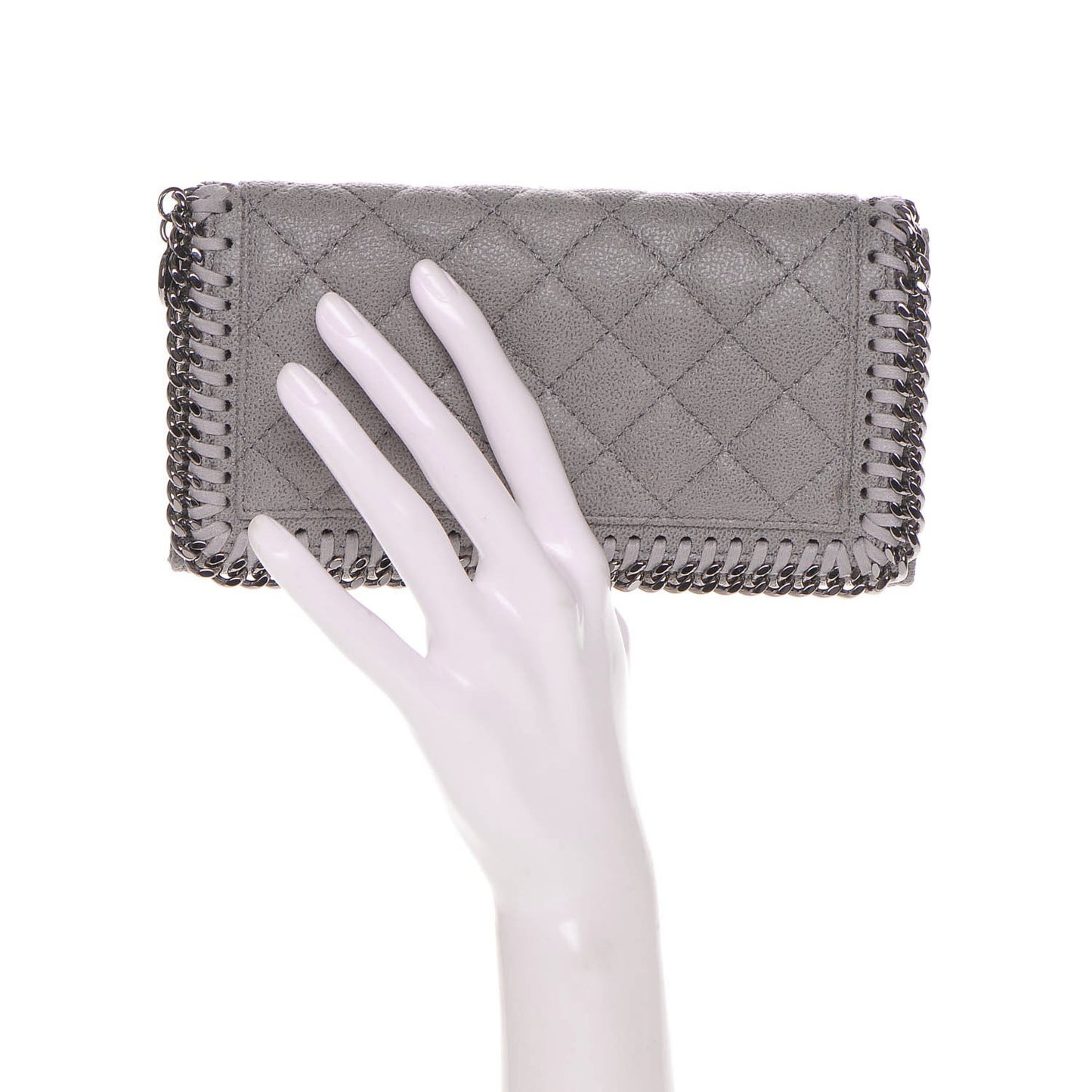 Shaggy Deer Quilted Falabella Flap Wallet Grey
