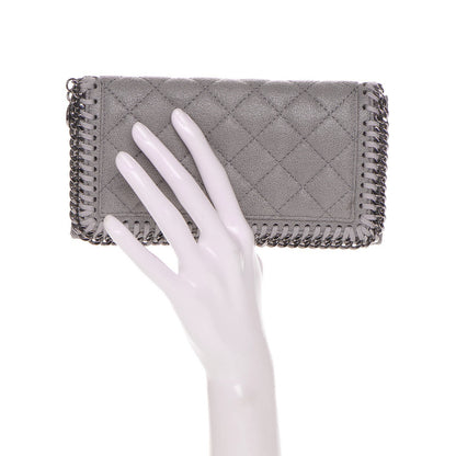 Stella McCartney Shaggy Deer Quilted Falabella Flap Wallet Grey 2 of 7