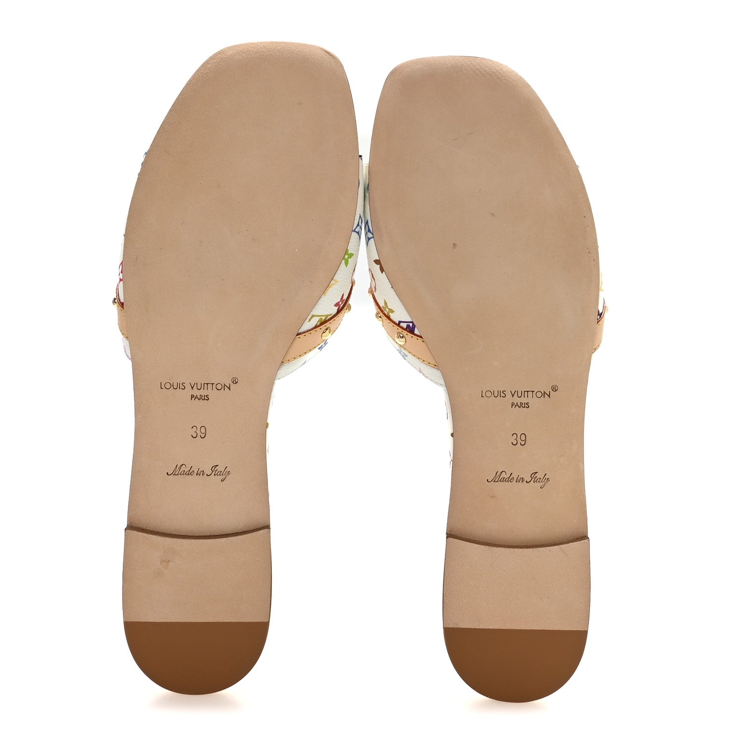 Louis Vuitton LV X TM Monogram Multicolor 6AM Flat Mule Sandals 39 White Multicolor 6 of 9