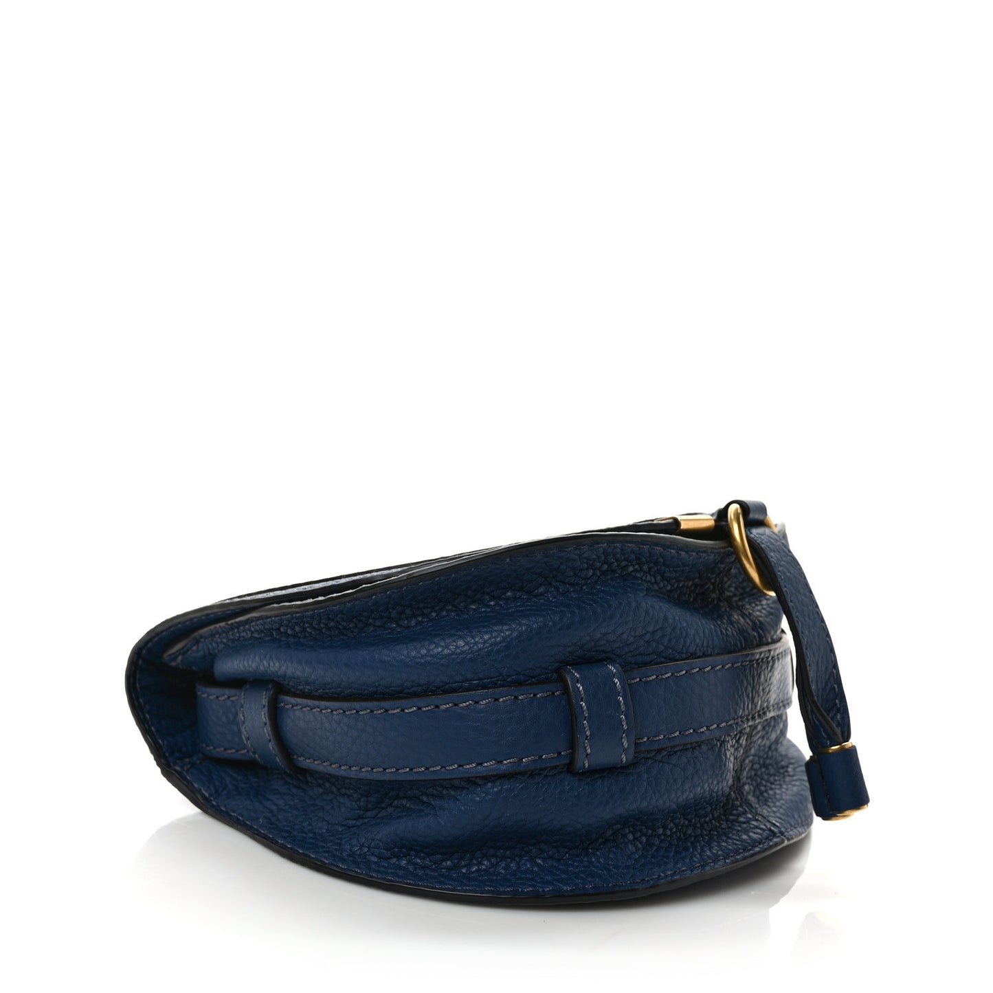 Calfskin Mini Marcie Round Crossbody Bag Royal Navy