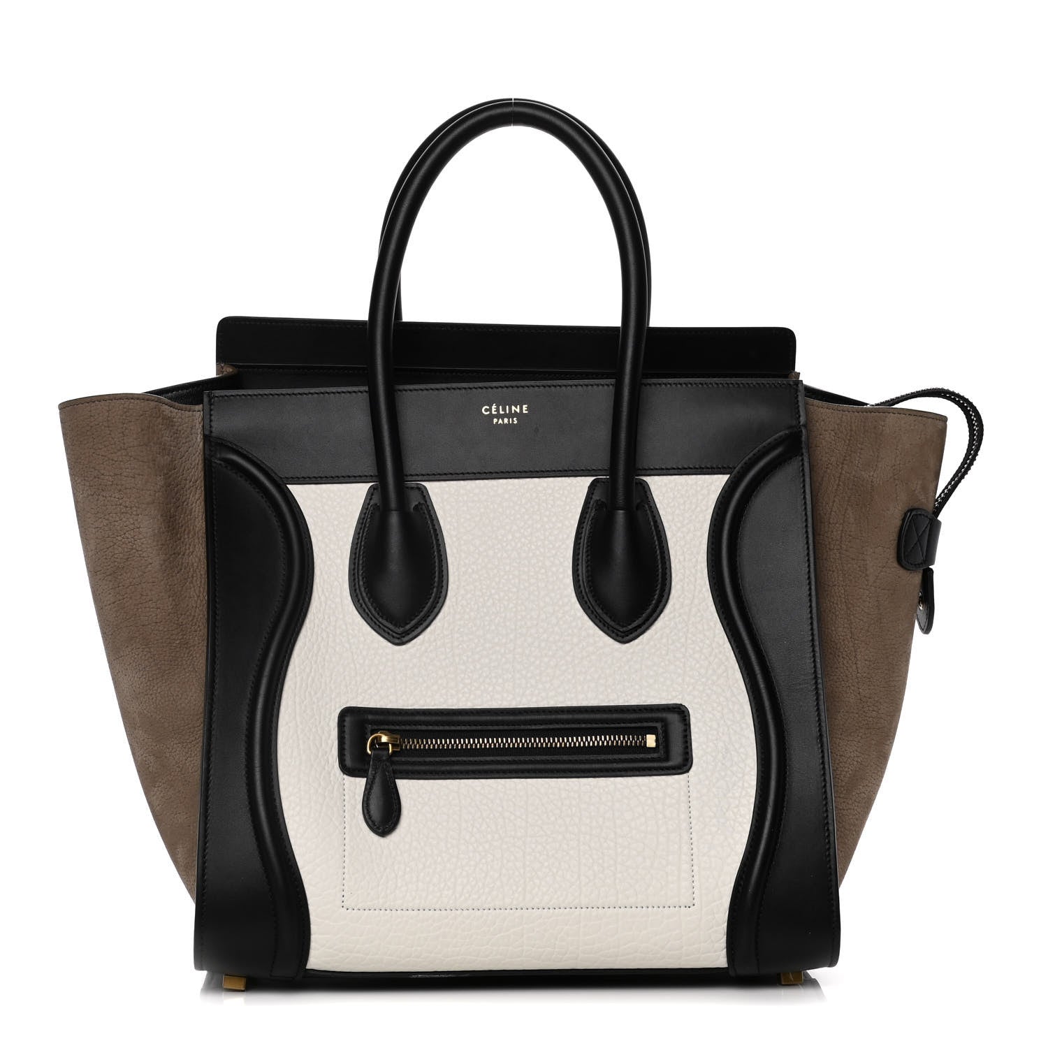 Celine Bullhide Calfskin Grained Nubuck Mini Tri-Color Luggage Khaki 1 of 23