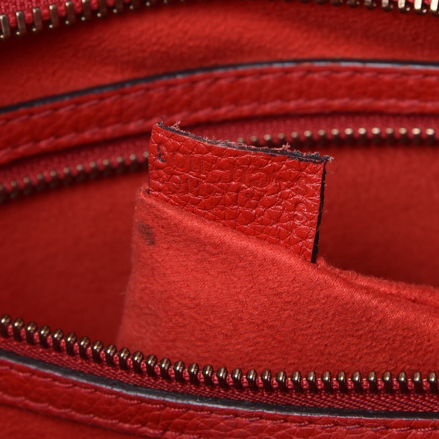 Drummed Calfskin Mini Luggage Coquelicot