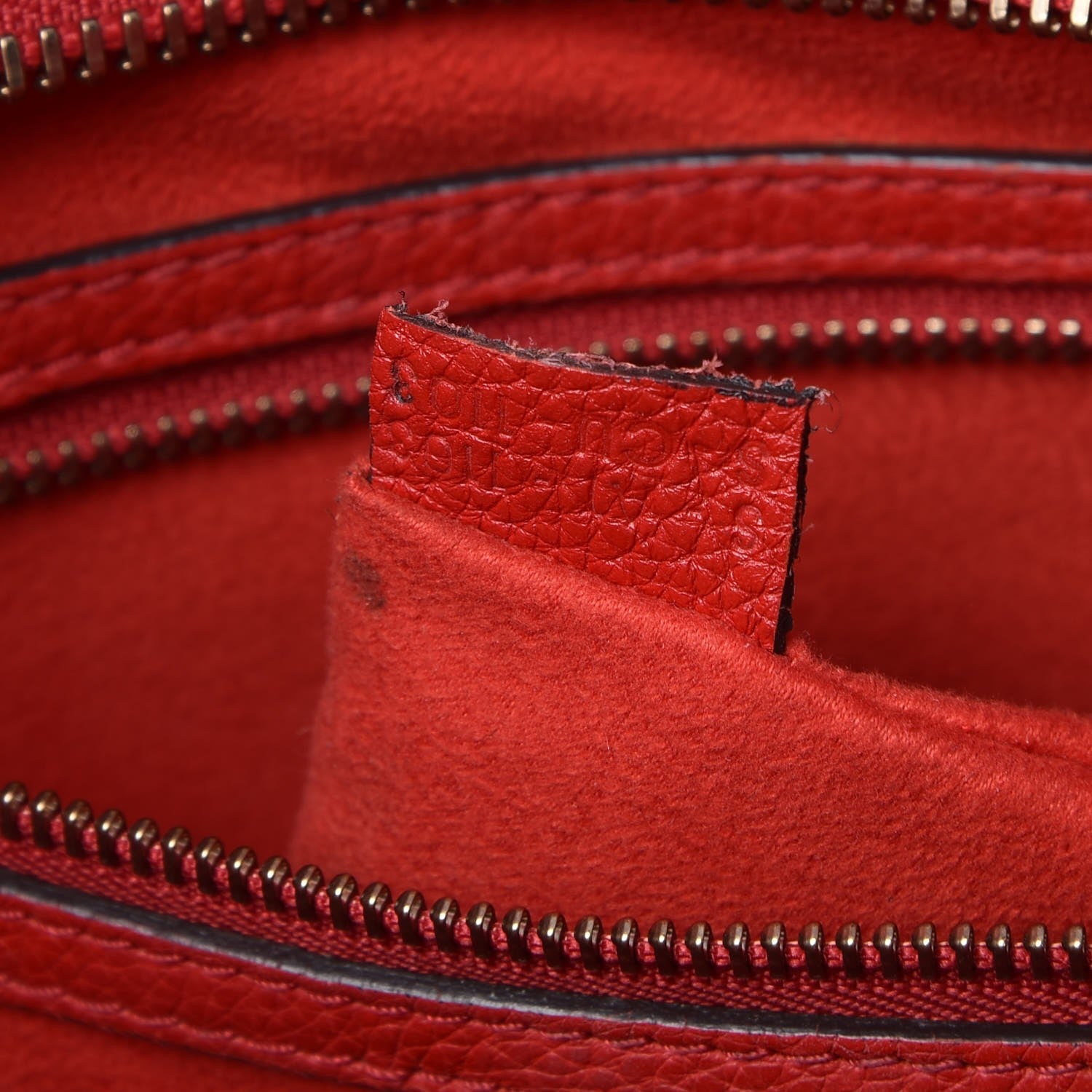 Celine Drummed Calfskin Mini Luggage Coquelicot 11 of 12