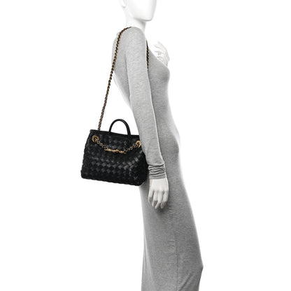 Bottega Veneta Nappa Intrecciato Small Andiamo Shoulder Bag Black 2 of 9