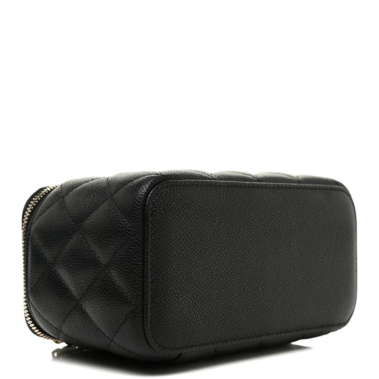 Caviar Quilted Small Tiny CC Vanity Case With Chain Black