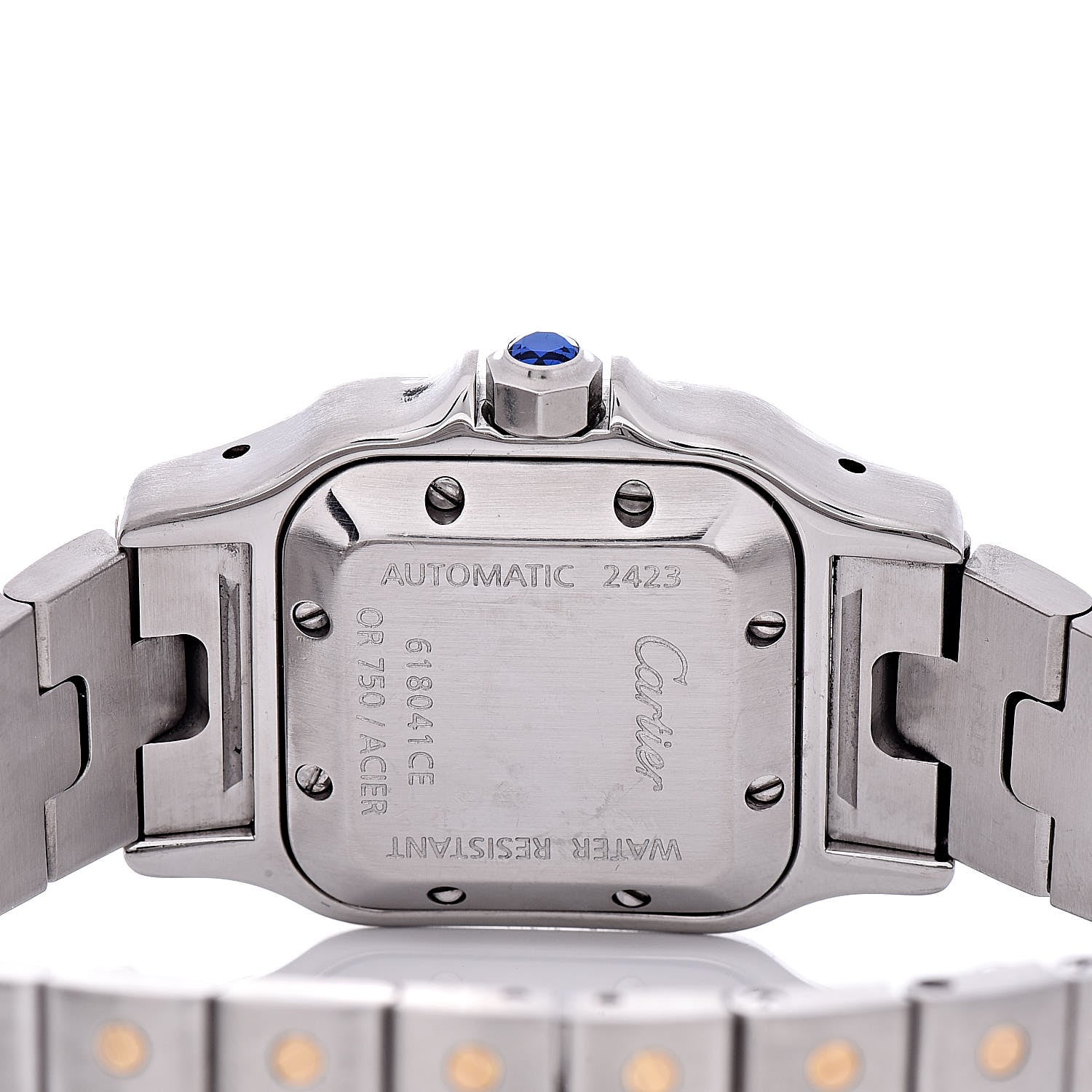 Cartier Stainless Steel 18K Yellow Gold 24mm Santos De Cartier Galbee Automatic Watch 5 of 6
