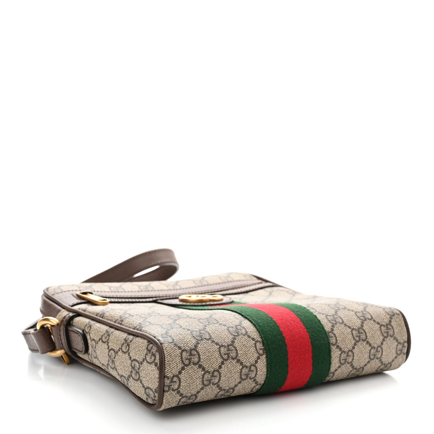 GG Supreme Monogram Web Small Ophidia Messenger Bag Brown