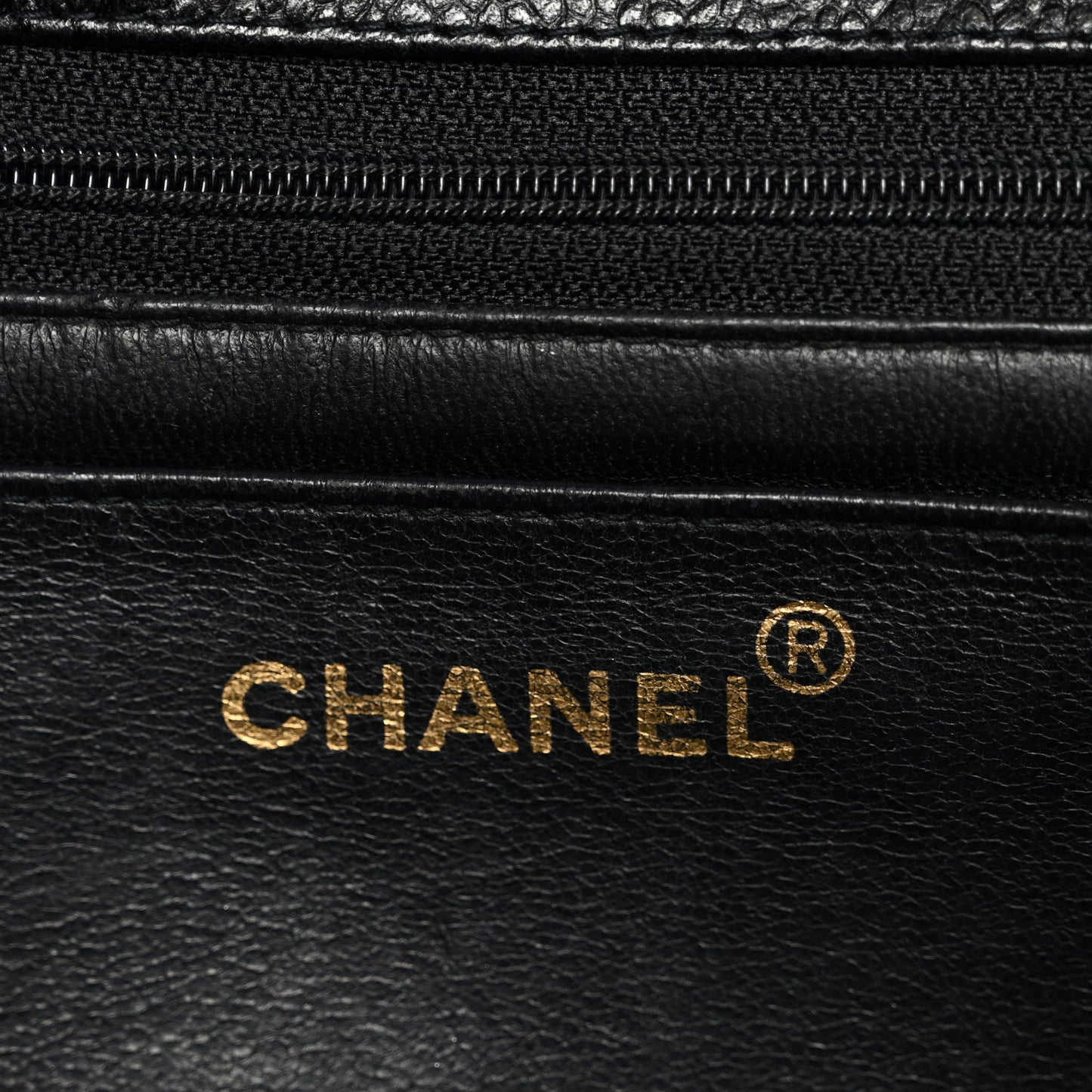 Caviar Vertical Quilted Jumbo Single Flap Black