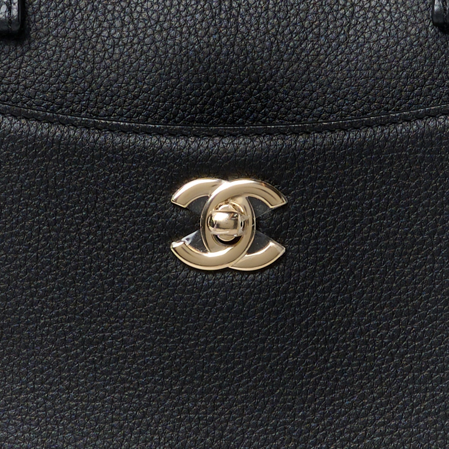Chanel Grained Calfskin Small Bi-Color Neo Executive Shopper Tote Black Beige 9 of 13