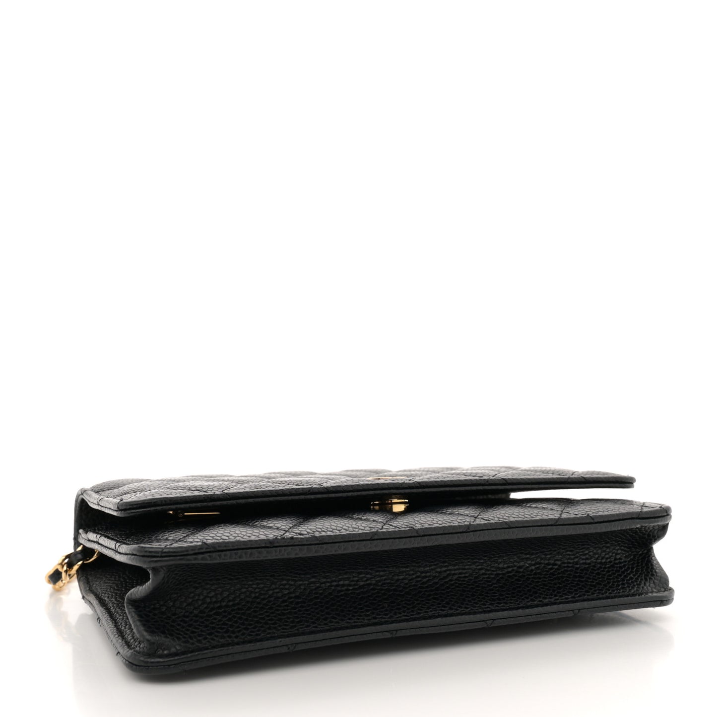 Caviar Quilted Wallet on Chain WOC Black