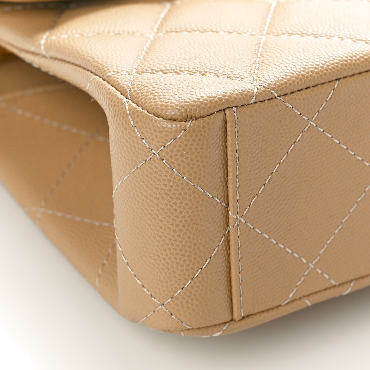 Caviar Quilted 31 Rue Cambon Mini Top Handle Flap Dark Beige