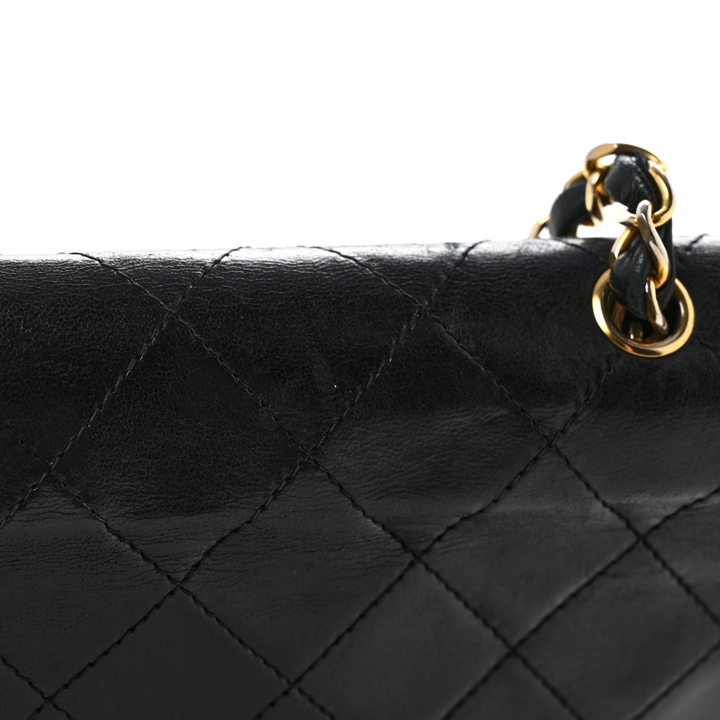 Lambskin Quilted Envelope Flap Black