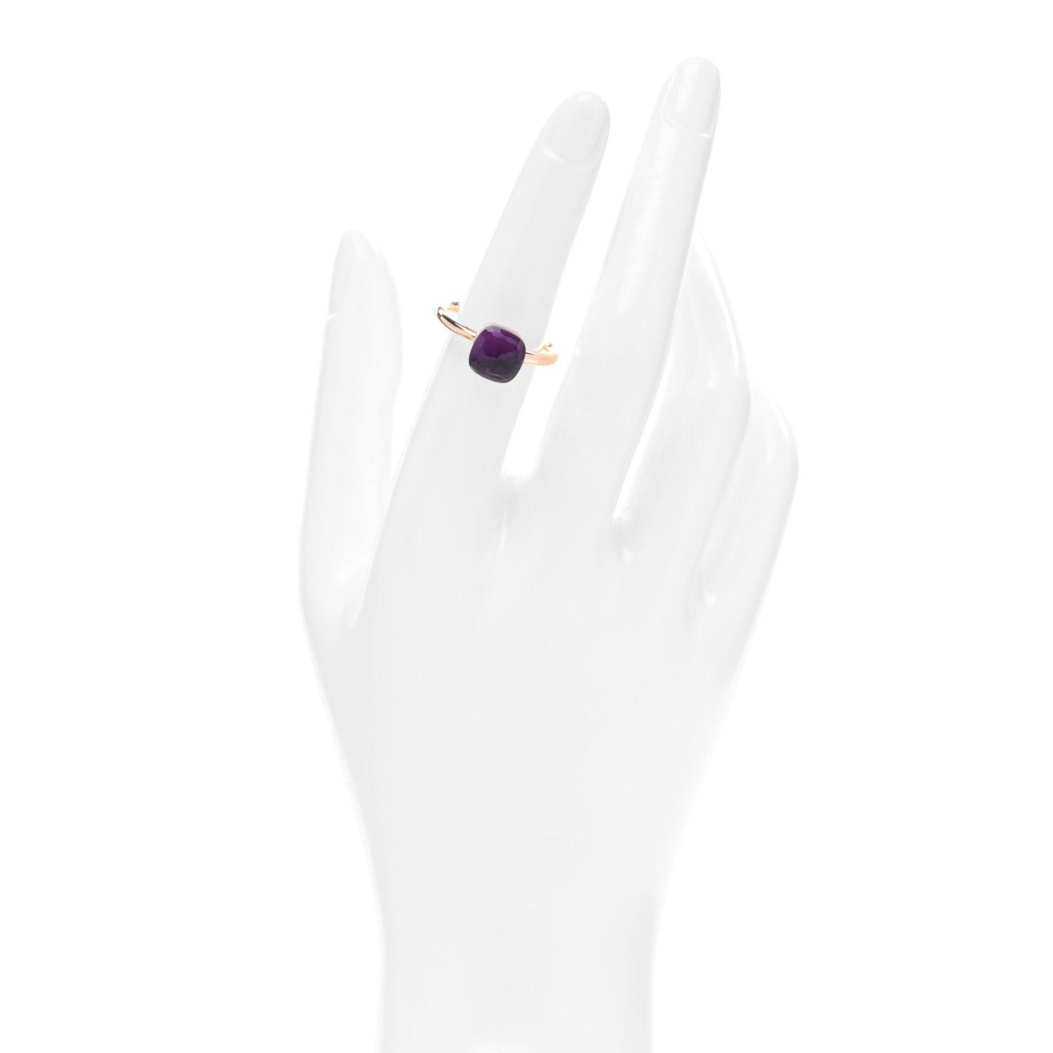 Pomellato 18K Rose Gold Amethyst Petit Nudo Ring 52 6 2 of 4
