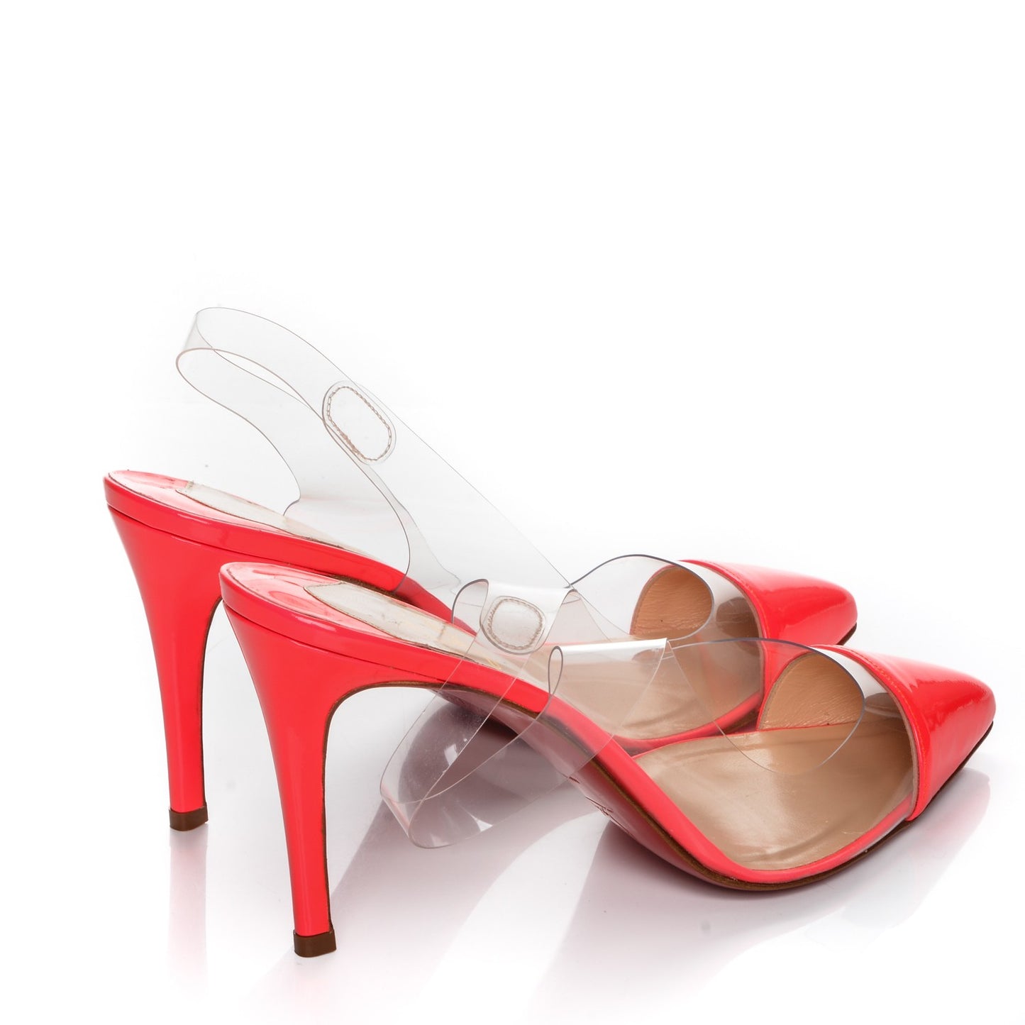 Patent PVC Un Bout Slingbacks 39 Hot Pink