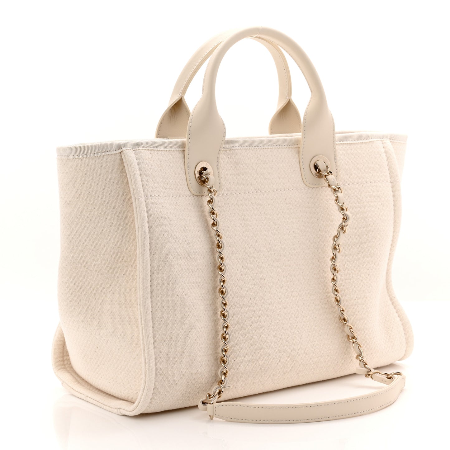 Mixed Fibers Small Deauville Tote White