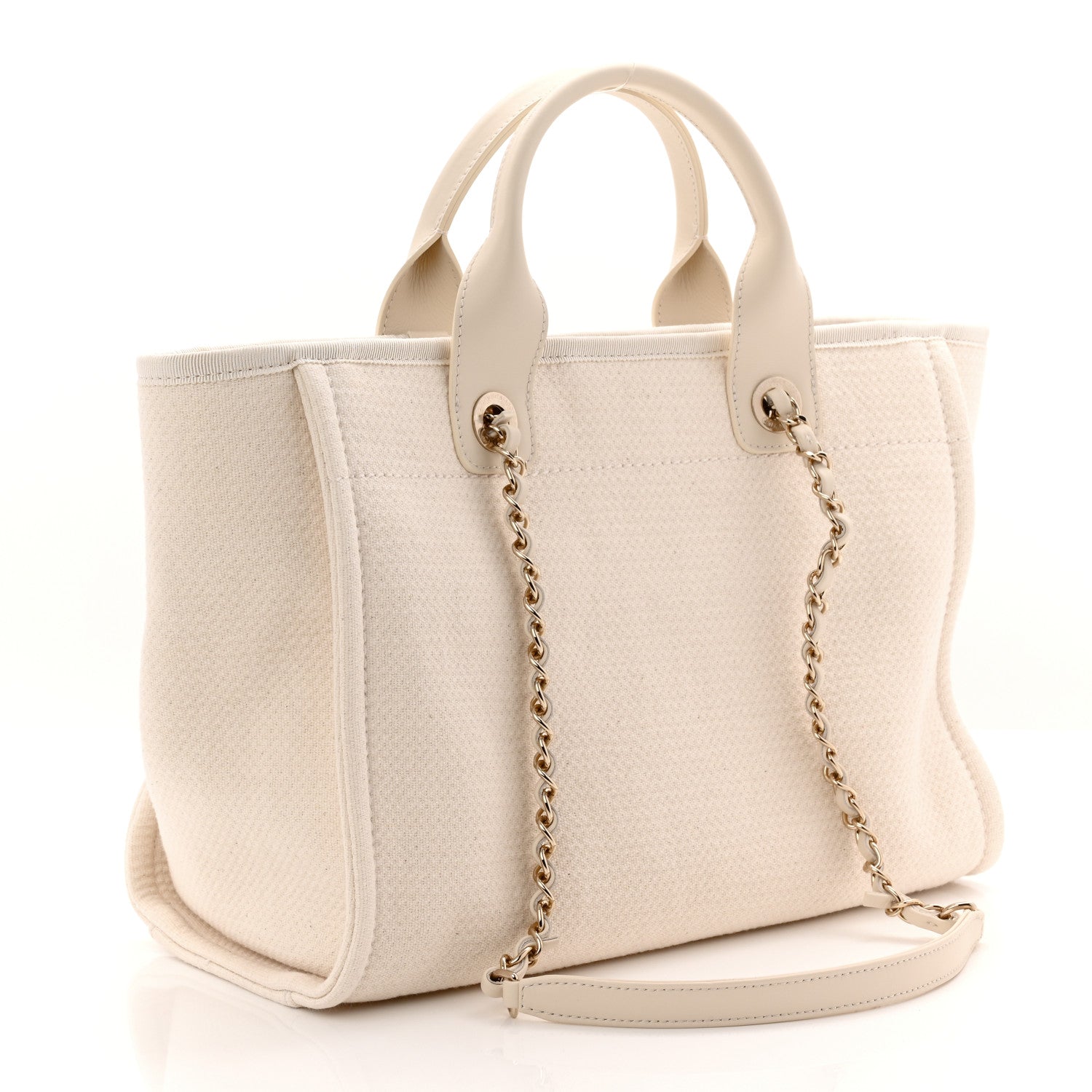 Chanel Mixed Fibers Small Deauville Tote White 4 of 11