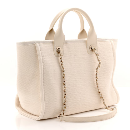 Chanel Mixed Fibers Small Deauville Tote White 4 of 11