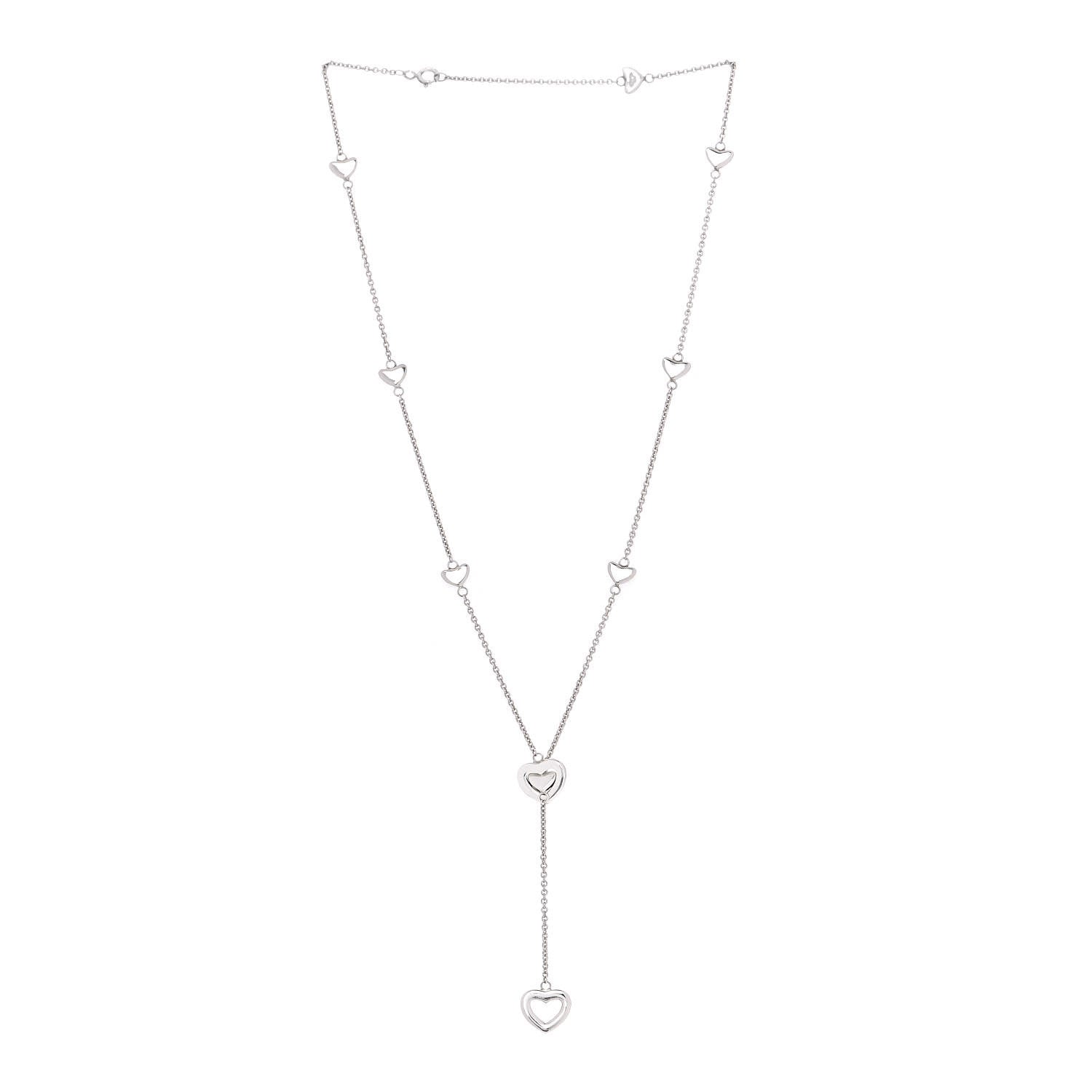 Tiffany Sterling Silver Heart Lariat Necklace 2 of 5