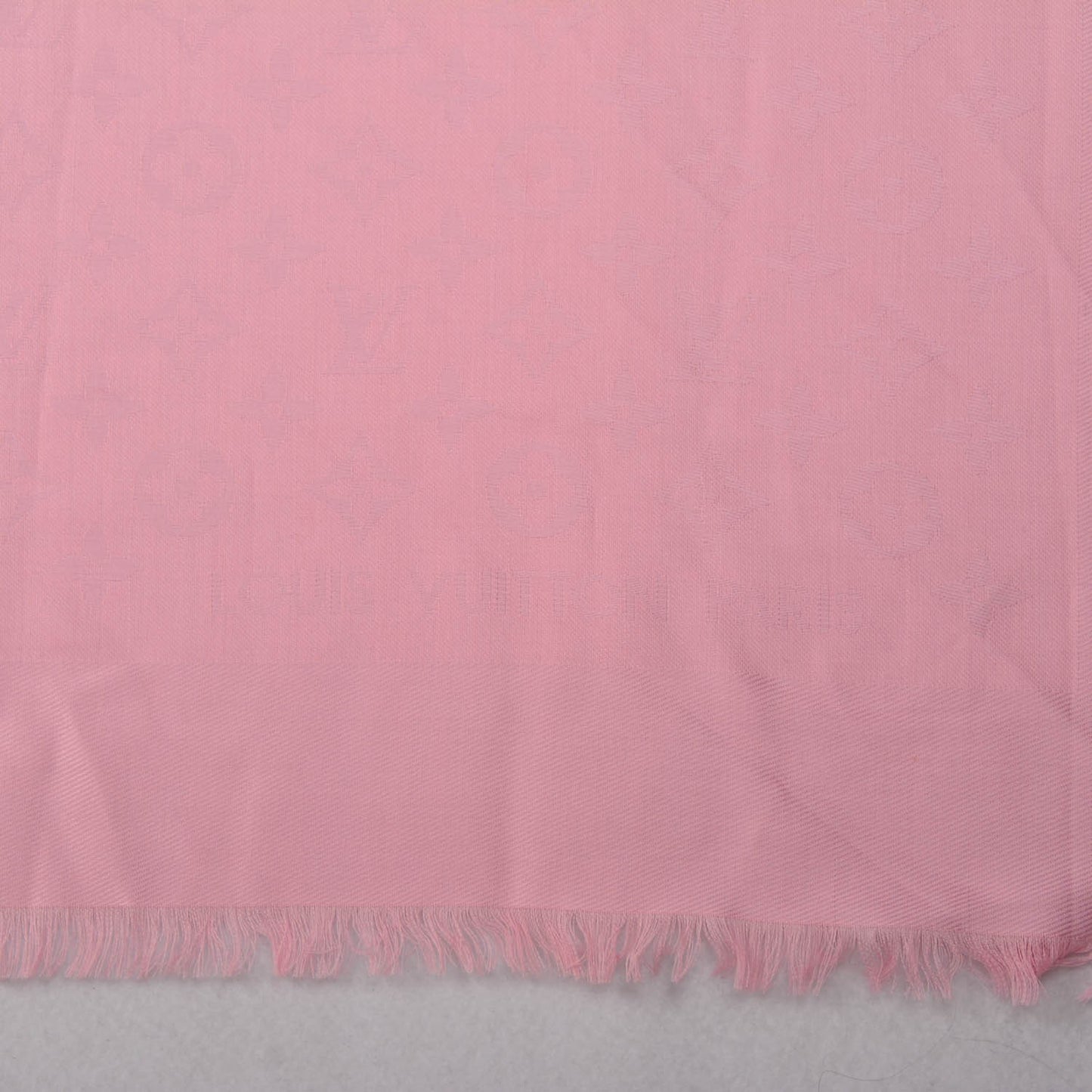 Silk Wool Monogram Shawl Pink