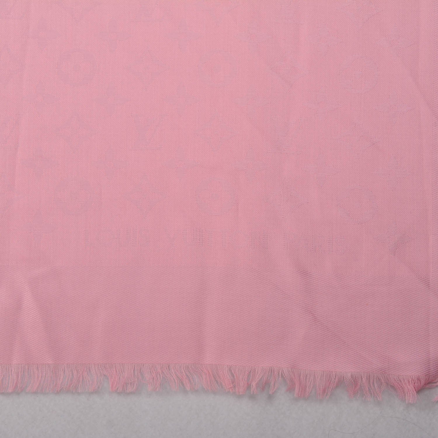 Louis Vuitton Silk Wool Monogram Shawl Pink 8 of 10