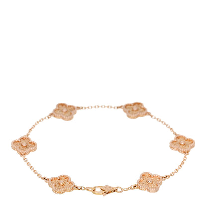 Van Cleef & Arpels 18K Rose Gold 6 Motifs Sweet Alhambra Bracelet 2 of 5
